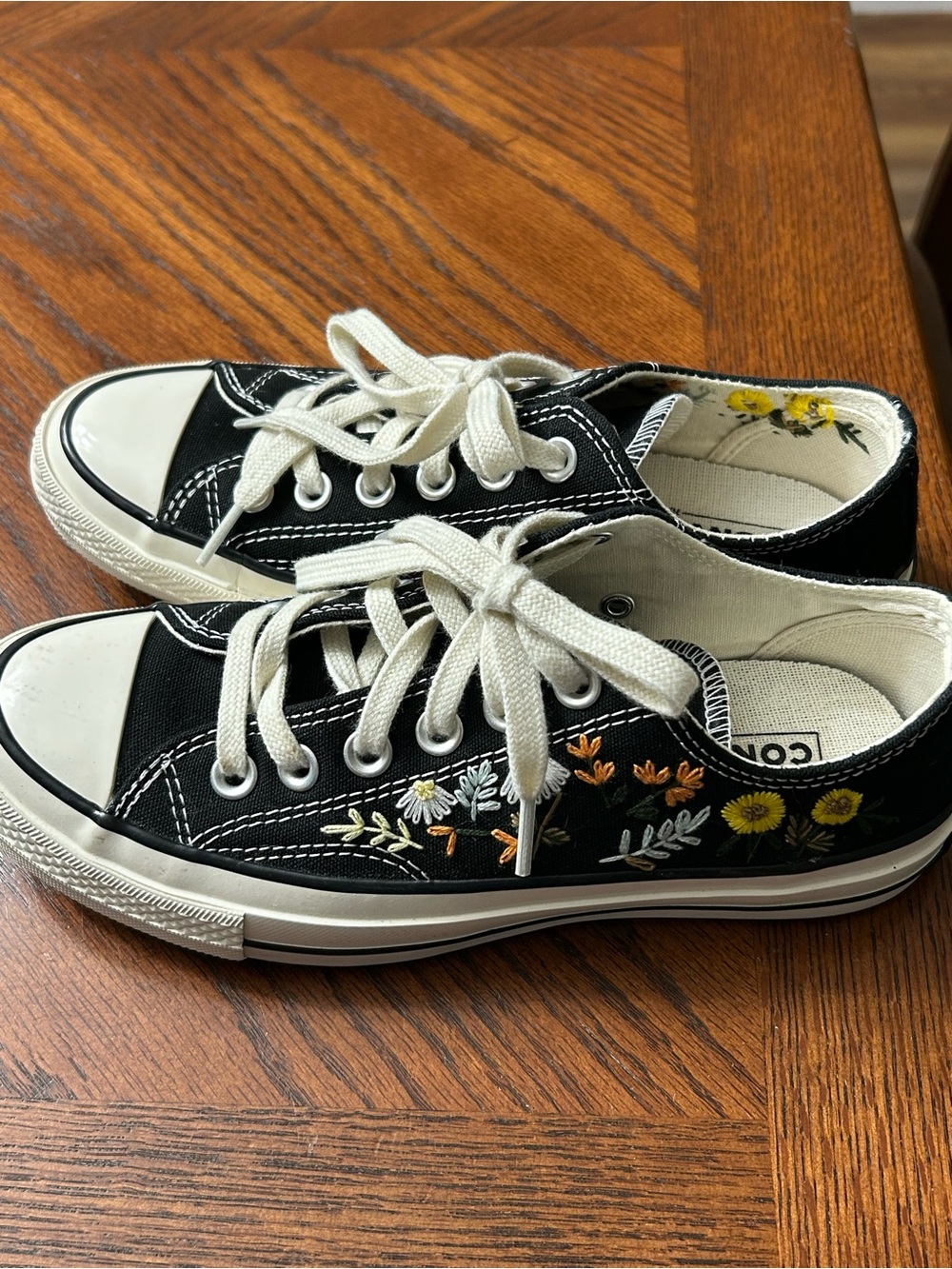 Custom Embroidered Converse Chuck Taylor 1970s Garden Flowers